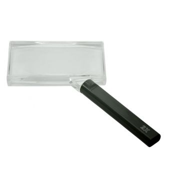 Ruční lupa – 2x 100 × 50 mm – průhledný rám